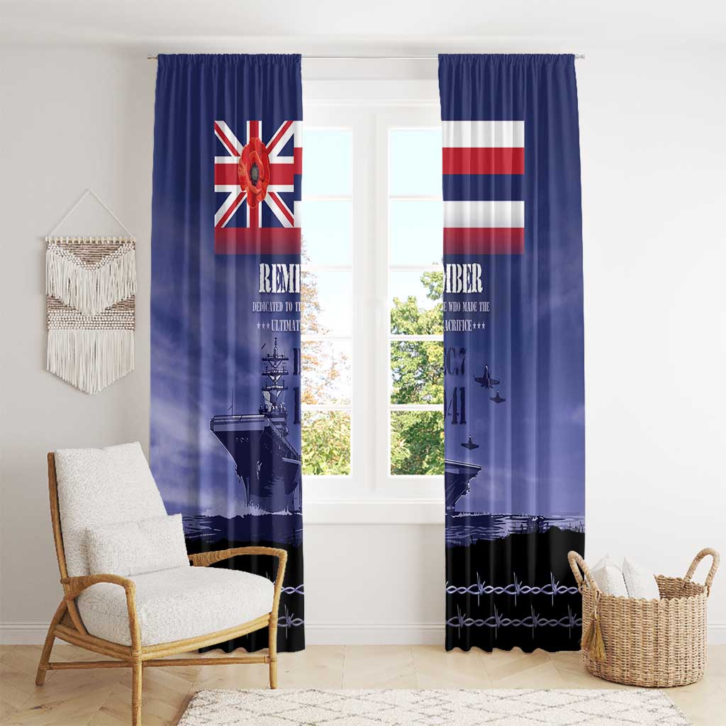 Hawaii Pearl Harbor Remembrance Day Window Curtain Flag Style LT05 - Polynesian Pride