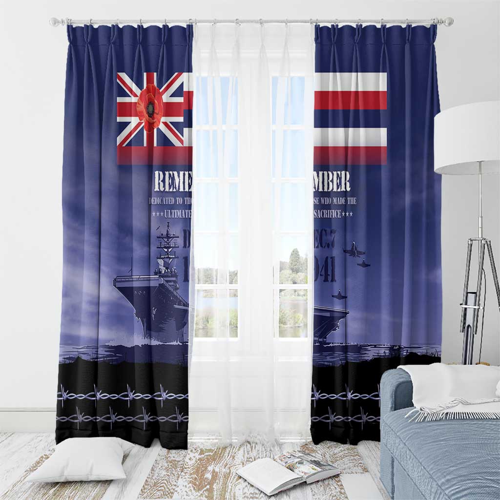 Hawaii Pearl Harbor Remembrance Day Window Curtain Flag Style LT05 - Polynesian Pride