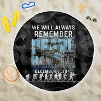 Pearl Harbor Remembrance Day Beach Blanket We Will Always Remember LT05 One Size 150cm Black - Polynesian Pride
