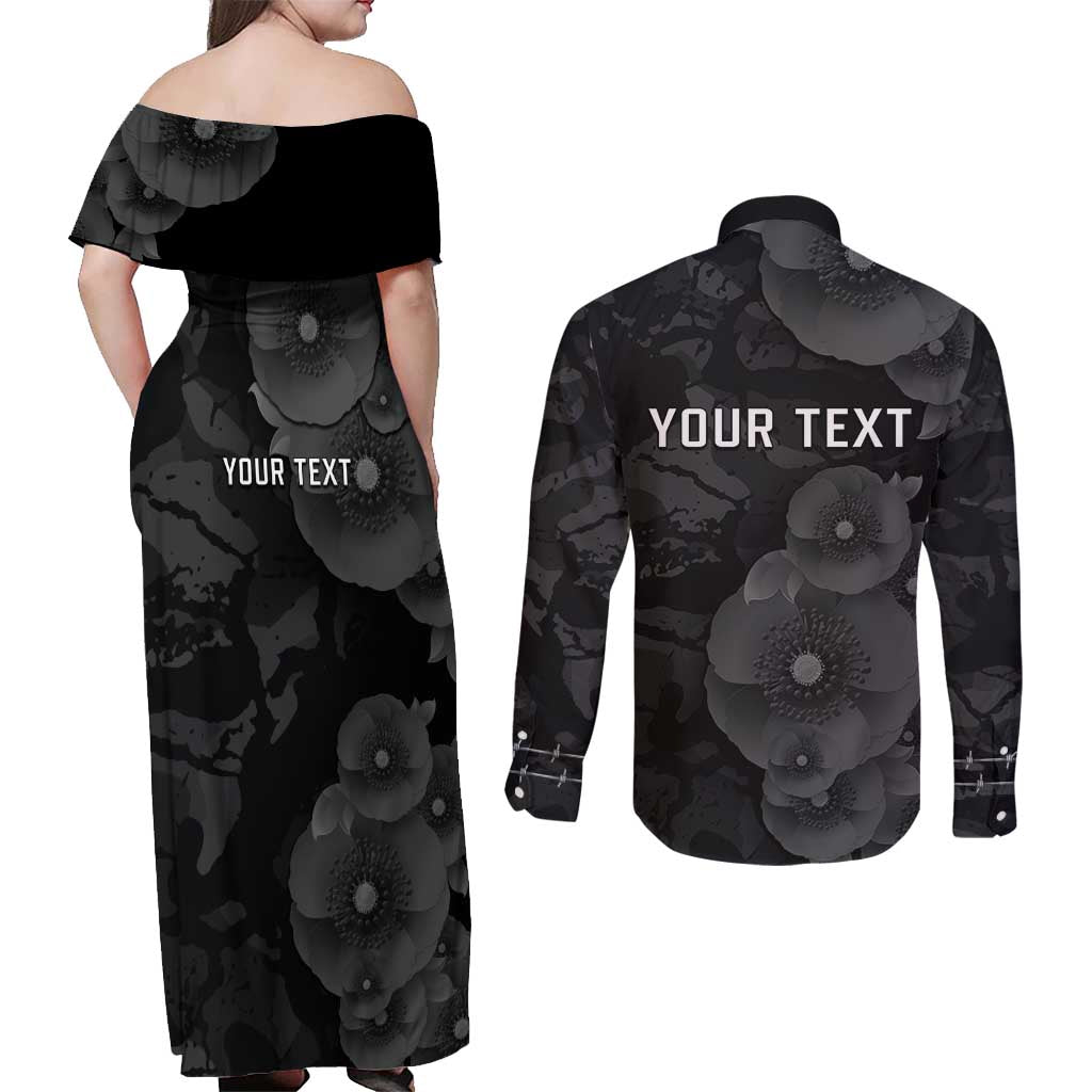 Personalized Pearl Harbor Remembrance Day Couples Matching Off Shoulder Maxi Dress and Long Sleeve Button Shirt We Will Always Remember LT05 - Polynesian Pride