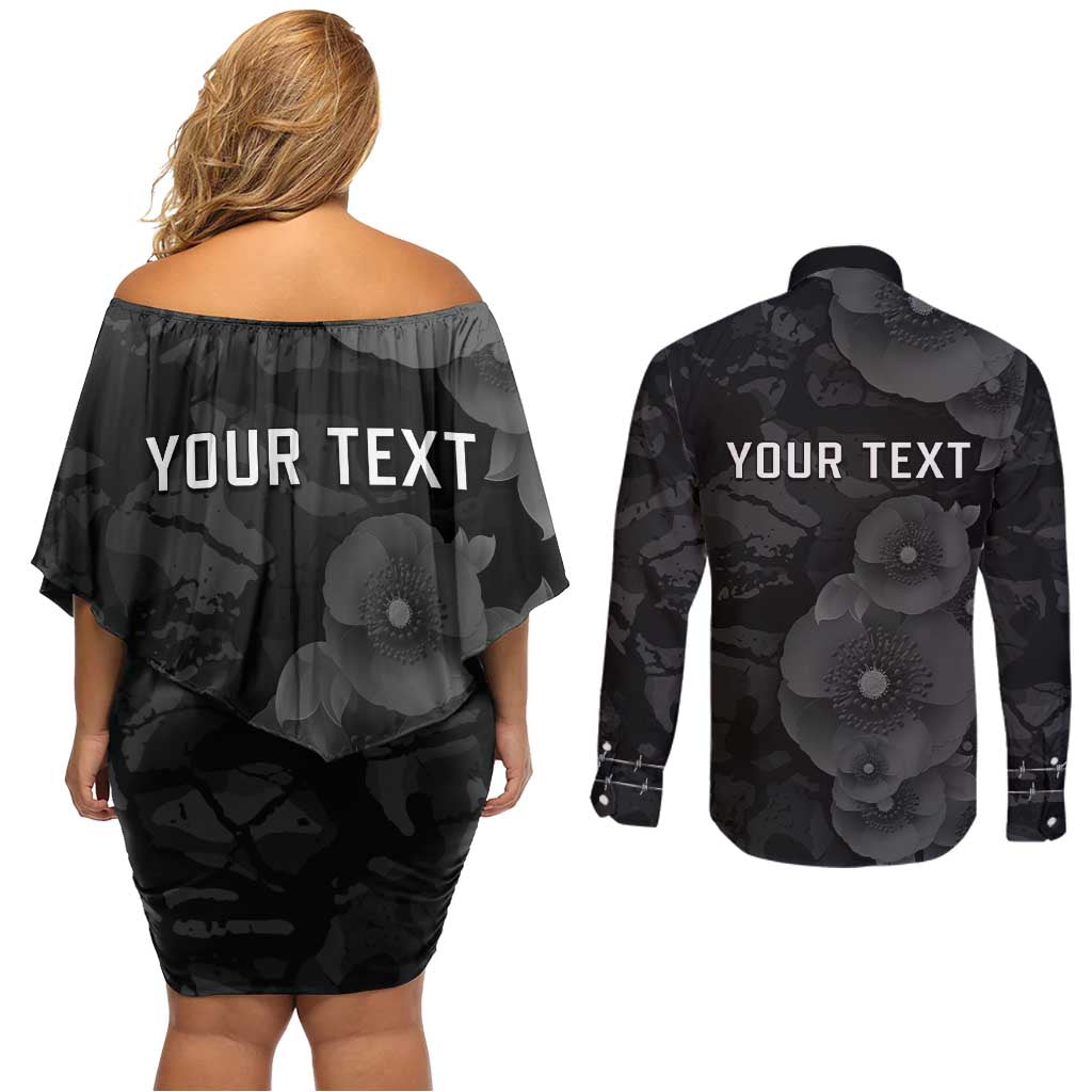 Personalized Pearl Harbor Remembrance Day Couples Matching Off Shoulder Short Dress and Long Sleeve Button Shirt We Will Always Remember LT05 - Polynesian Pride