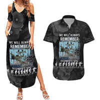 Personalized Pearl Harbor Remembrance Day Couples Matching Summer Maxi Dress and Hawaiian Shirt We Will Always Remember LT05 Black - Polynesian Pride