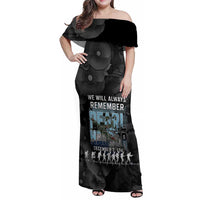 Personalized Pearl Harbor Remembrance Day Family Matching Off Shoulder Maxi Dress and Hawaiian Shirt We Will Always Remember