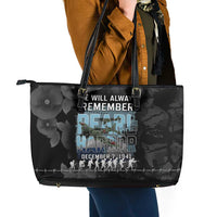 Pearl Harbor Remembrance Day Leather Tote Bag We Will Always Remember LT05 - Polynesian Pride