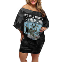 Personalized Pearl Harbor Remembrance Day Off Shoulder Short Dress We Will Always Remember LT05 Women Black - Polynesian Pride
