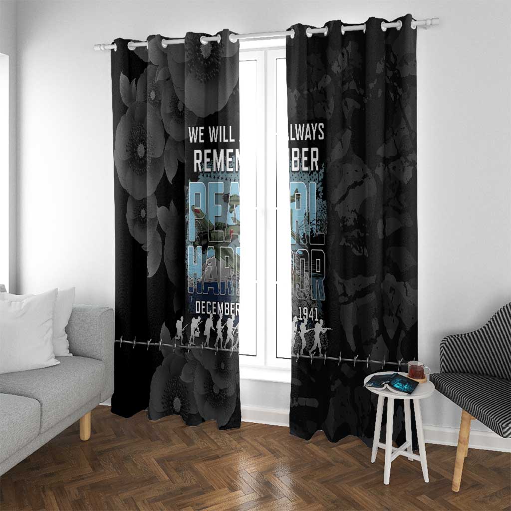 Pearl Harbor Remembrance Day Window Curtain We Will Always Remember LT05 With Grommets Black - Polynesian Pride