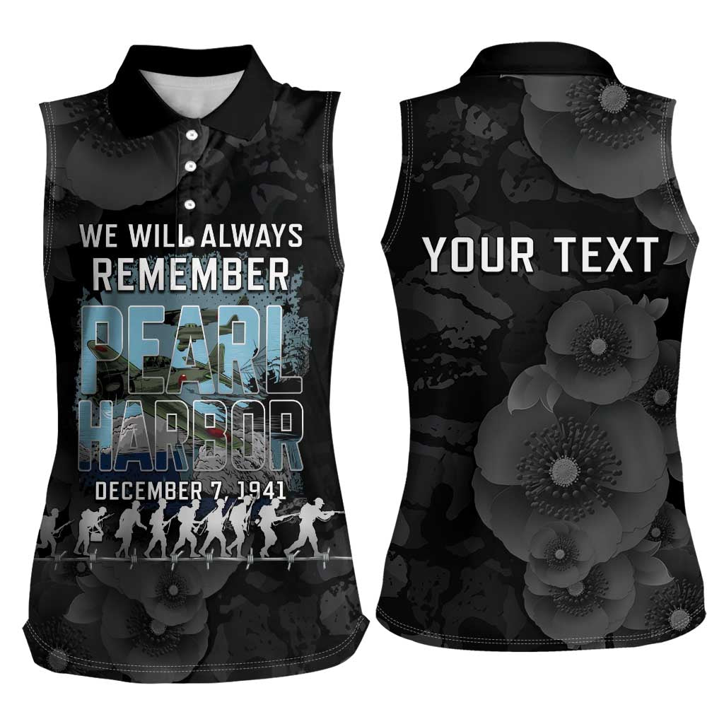 Personalized Pearl Harbor Remembrance Day Women Sleeveless Polo Shirt We Will Always Remember