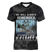 Personalized Pearl Harbor Remembrance Day Women V-Neck T-Shirt We Will Always Remember LT05 Female Black - Polynesian Pride