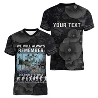 Personalized Pearl Harbor Remembrance Day Women V-Neck T-Shirt We Will Always Remember LT05 - Polynesian Pride