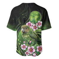 New Zealand Aotearoa Kakapo Baseball Jersey Maori Pattern With Manuka Galaxy Style - Polynesian Pride