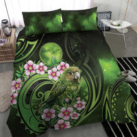 New Zealand Aotearoa Kakapo Bedding Set Maori Pattern With Manuka Galaxy Style - Polynesian Pride