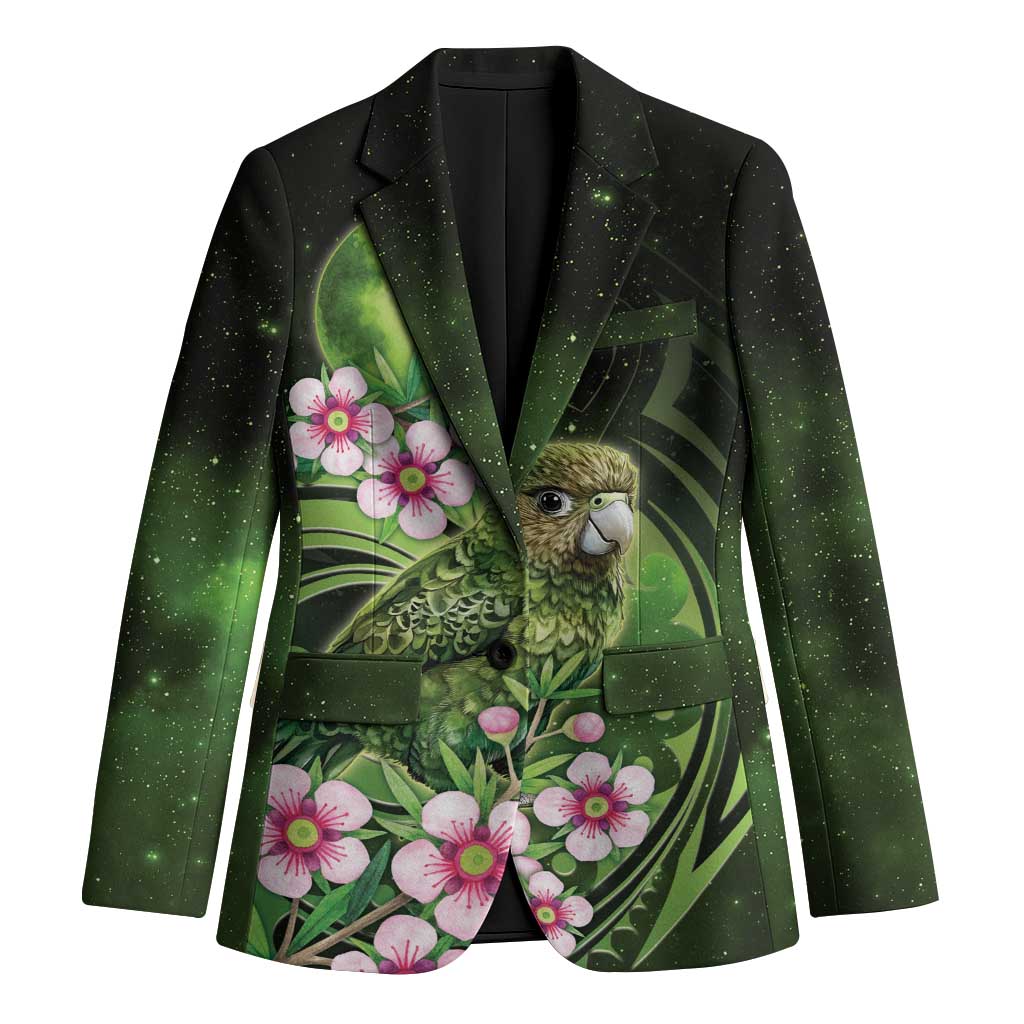 New Zealand Aotearoa Kakapo Blazer Maori Pattern With Manuka Galaxy Style - Polynesian Pride