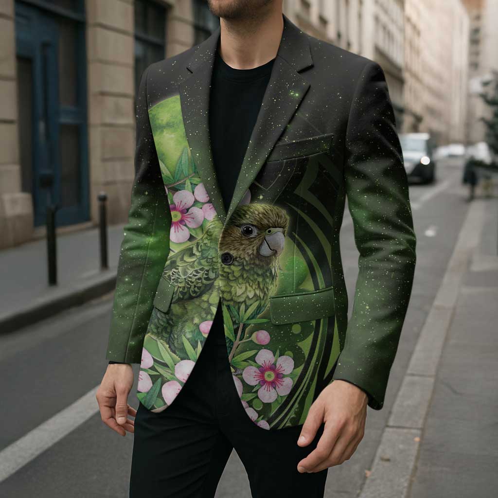 New Zealand Aotearoa Kakapo Blazer Maori Pattern With Manuka Galaxy Style - Polynesian Pride