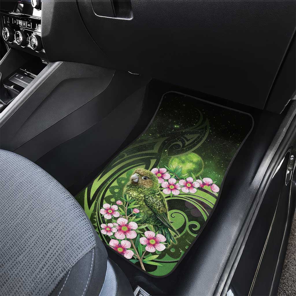 New Zealand Aotearoa Kakapo Car Mats Maori Pattern With Manuka Galaxy Style - Polynesian Pride