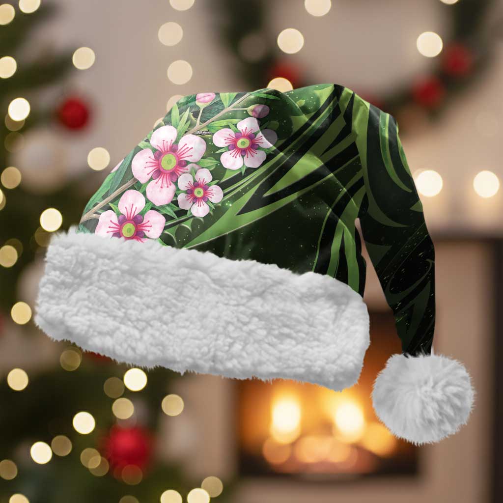 New Zealand Aotearoa Kakapo Christmas Santa Hat Maori Pattern With Manuka Galaxy Style - Polynesian Pride