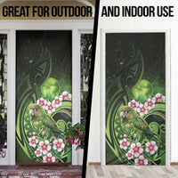 New Zealand Aotearoa Kakapo Door Cover Maori Pattern With Manuka Galaxy Style - Polynesian Pride