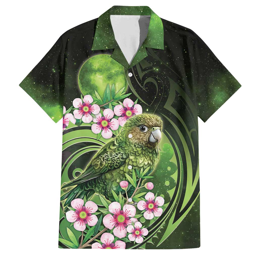 New Zealand Aotearoa Kakapo Family Matching Off Shoulder Maxi Dress and Hawaiian Shirt Maori Pattern With Manuka Galaxy Style - Polynesian Pride