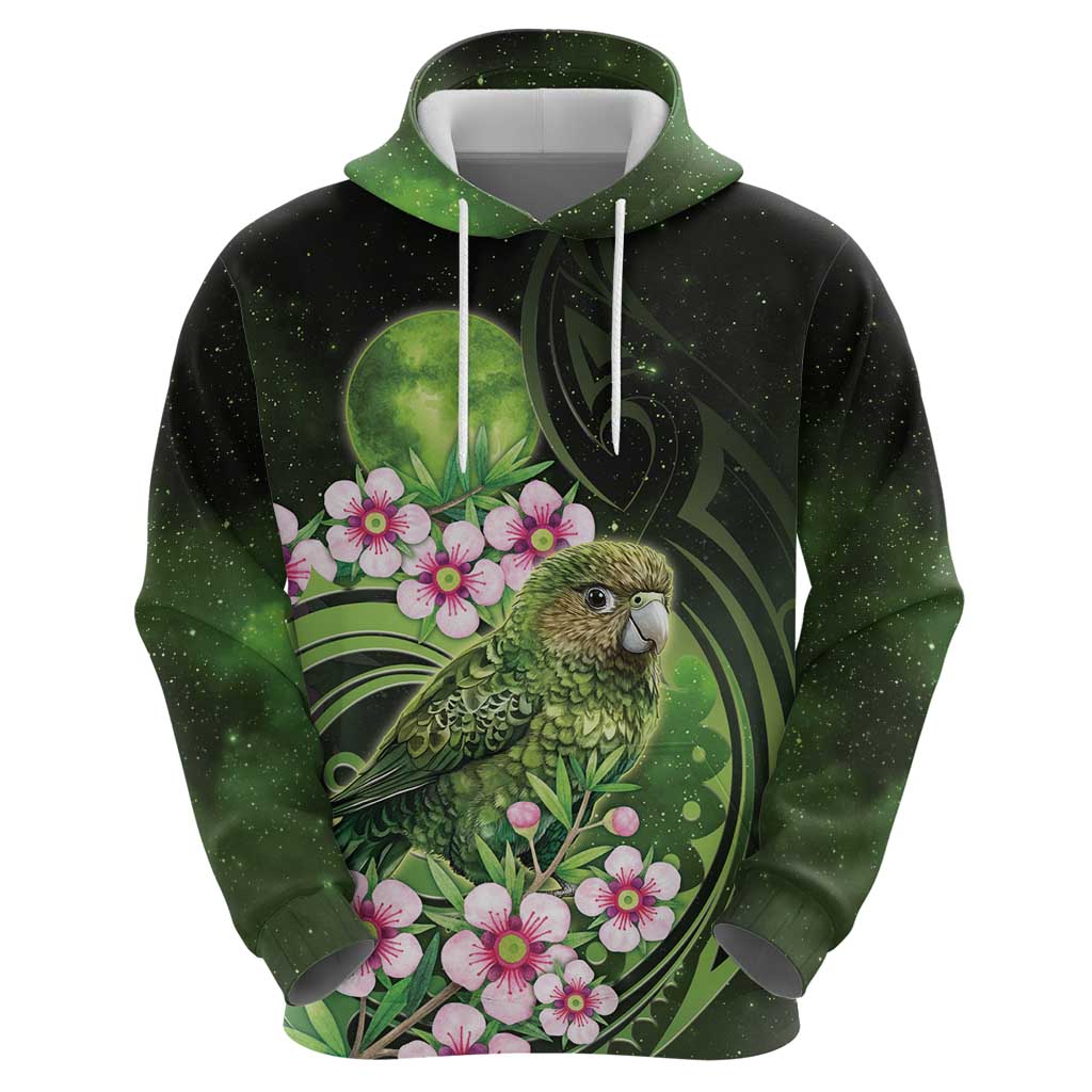 New Zealand Aotearoa Kakapo Hoodie Maori Pattern With Manuka Galaxy Style - Polynesian Pride