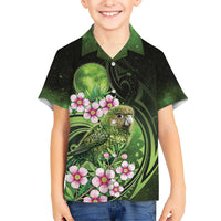 New Zealand Aotearoa Kakapo Kid Hawaiian Shirt Maori Pattern With Manuka Galaxy Style - Polynesian Pride