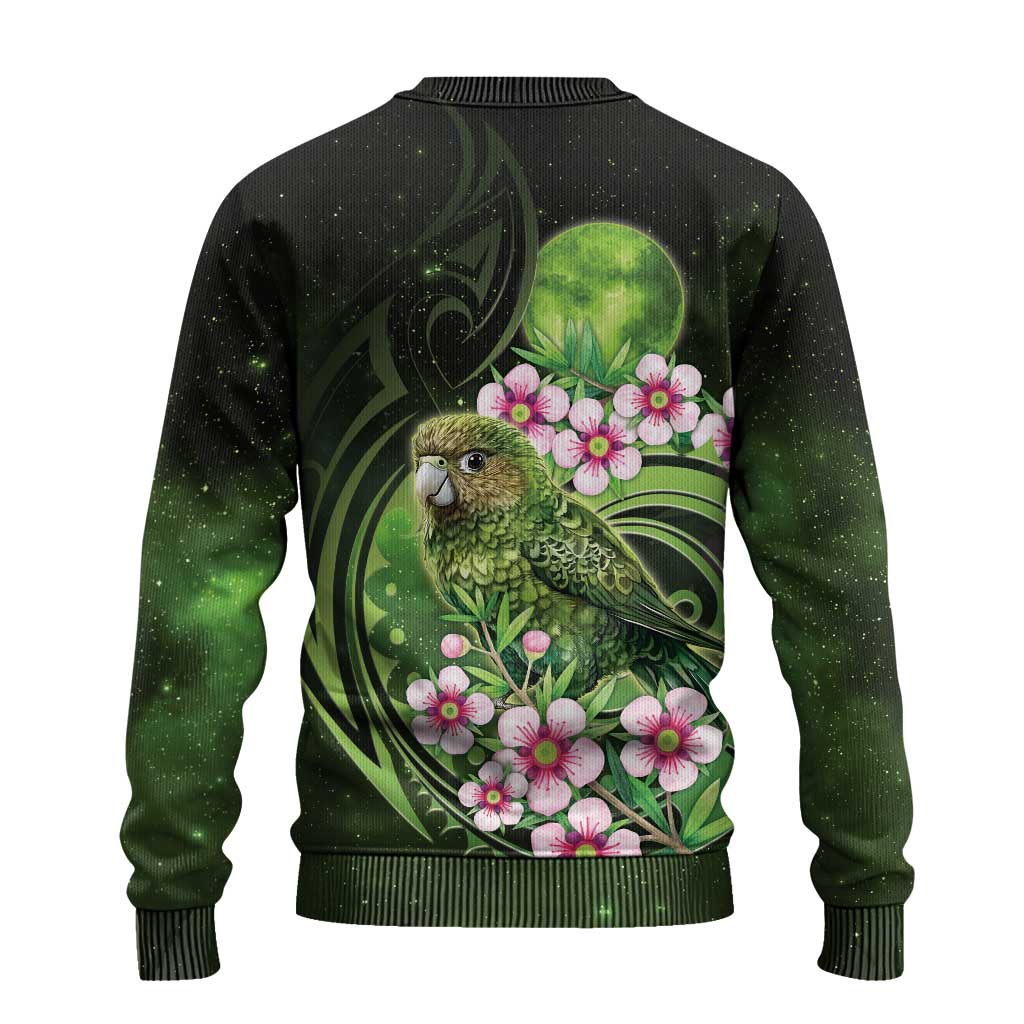 New Zealand Aotearoa Kakapo Ugly Christmas Sweater Maori Pattern With Manuka Galaxy Style - Polynesian Pride