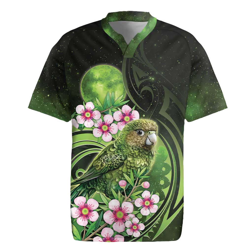 New Zealand Aotearoa Kakapo Rugby Jersey Maori Pattern With Manuka Galaxy Style - undefined