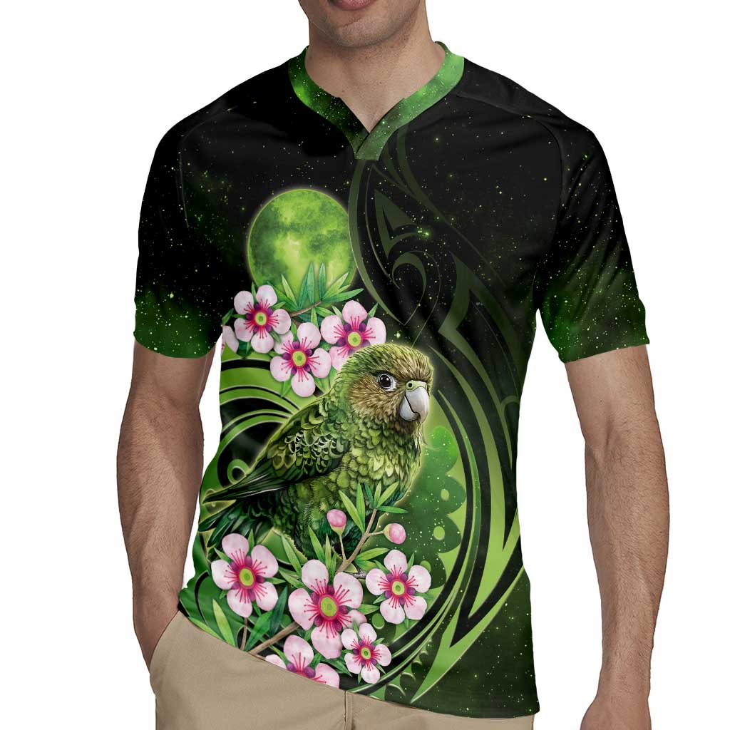 New Zealand Aotearoa Kakapo Rugby Jersey Maori Pattern With Manuka Galaxy Style - undefined