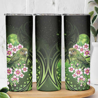 New Zealand Aotearoa Kakapo Skinny Tumbler Maori Pattern With Manuka Galaxy Style - Polynesian Pride