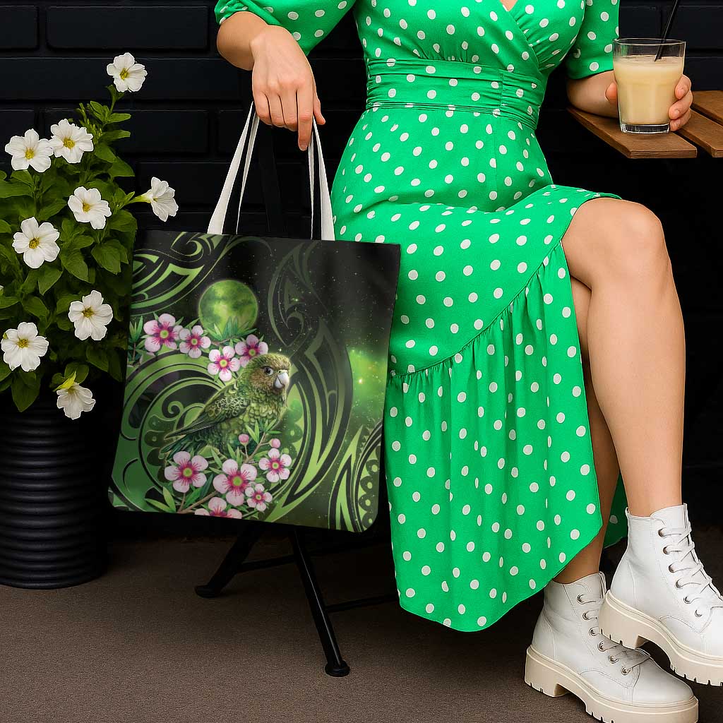 New Zealand Aotearoa Kakapo Tote Bag Maori Pattern With Manuka Galaxy Style - Polynesian Pride