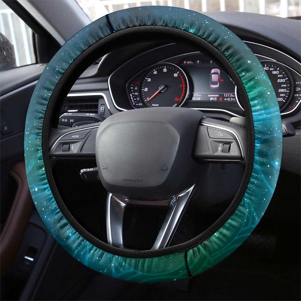New Zealand Tui Bird Steering Wheel Cover Maori Koru With Pohutukawa Galaxy Style - Polynesian Pride