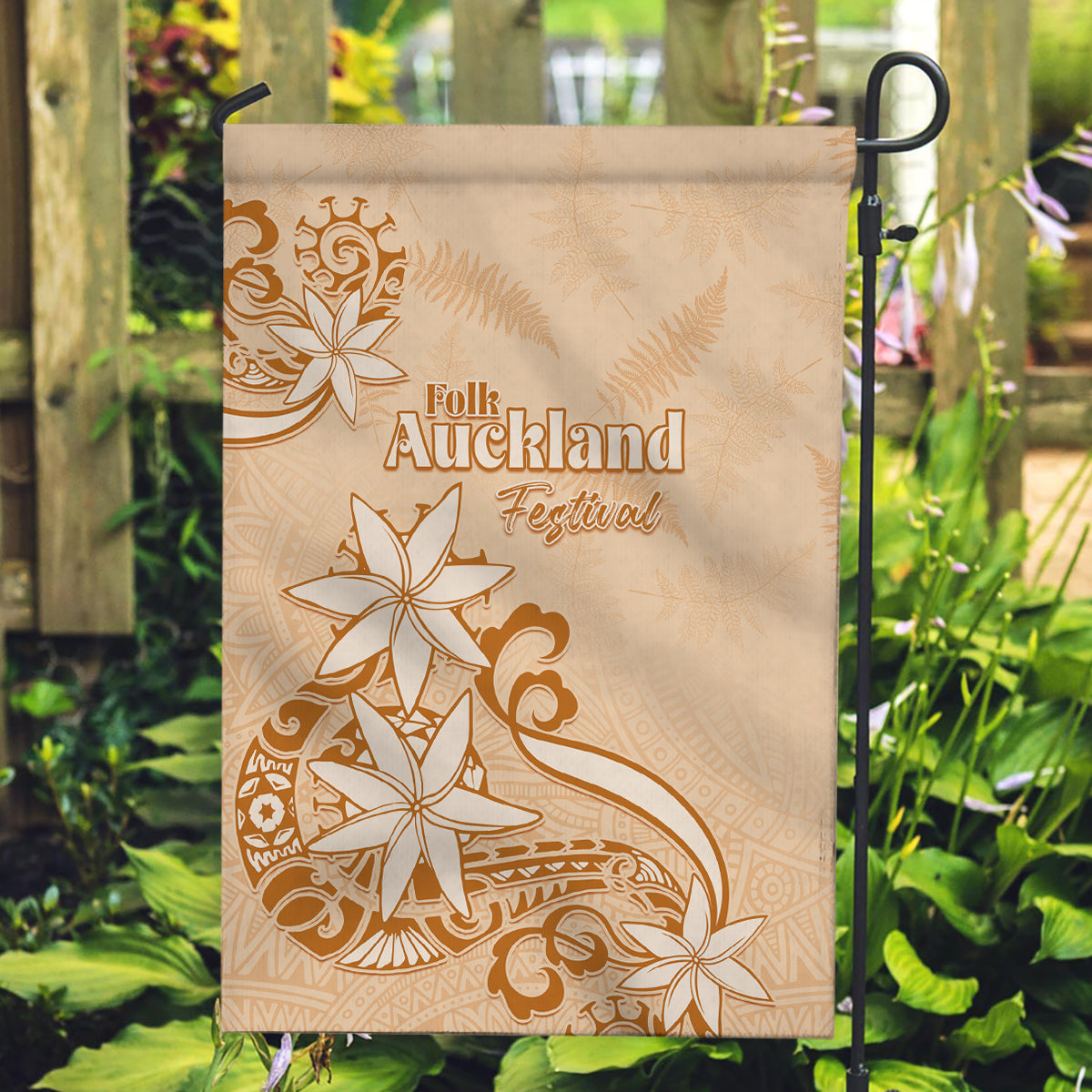 New Zealand Auckland Folk Festival Garden Flag Vintage Style LT05 Garden Flag Brown - Polynesian Pride