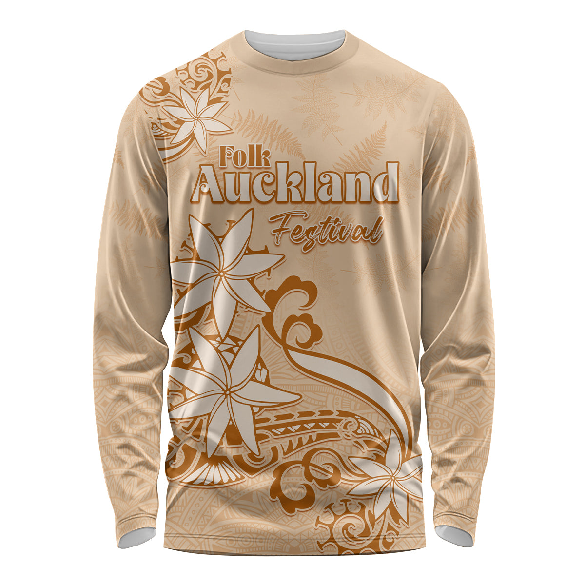 Personalised New Zealand Auckland Folk Festival Long Sleeve Shirt Vintage Style LT05 Unisex Brown - Polynesian Pride