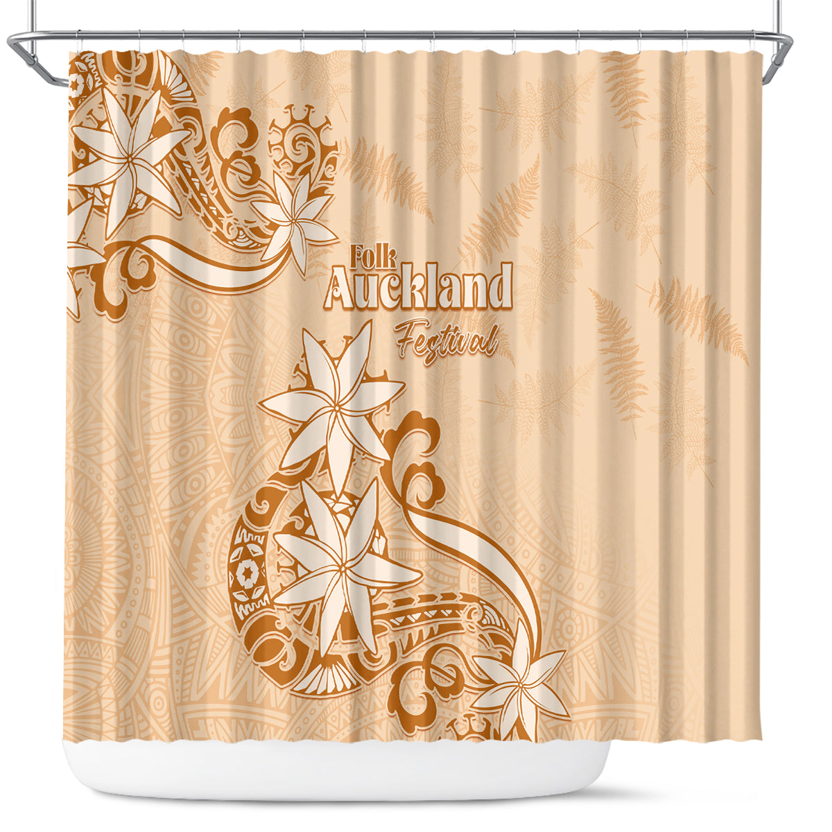 New Zealand Auckland Folk Festival Shower Curtain Vintage Style LT05 Brown - Polynesian Pride