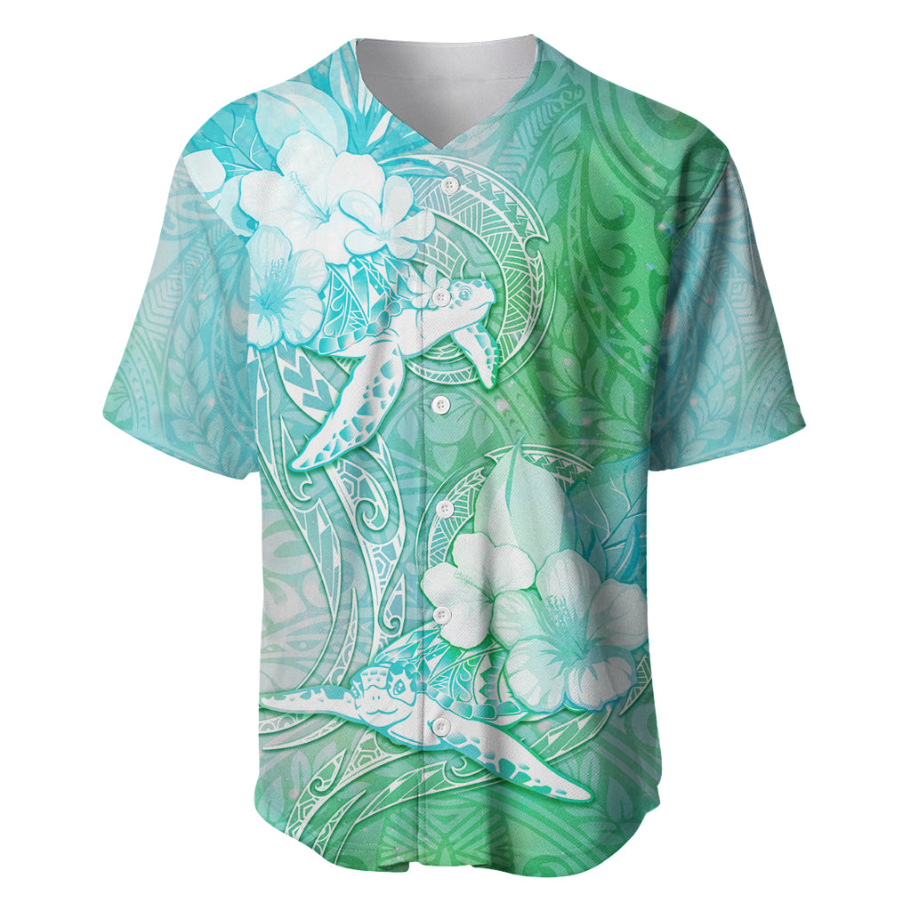 Couple Sea Turtle One Love One Heart Baseball Jersey LT05 Aqua - Polynesian Pride