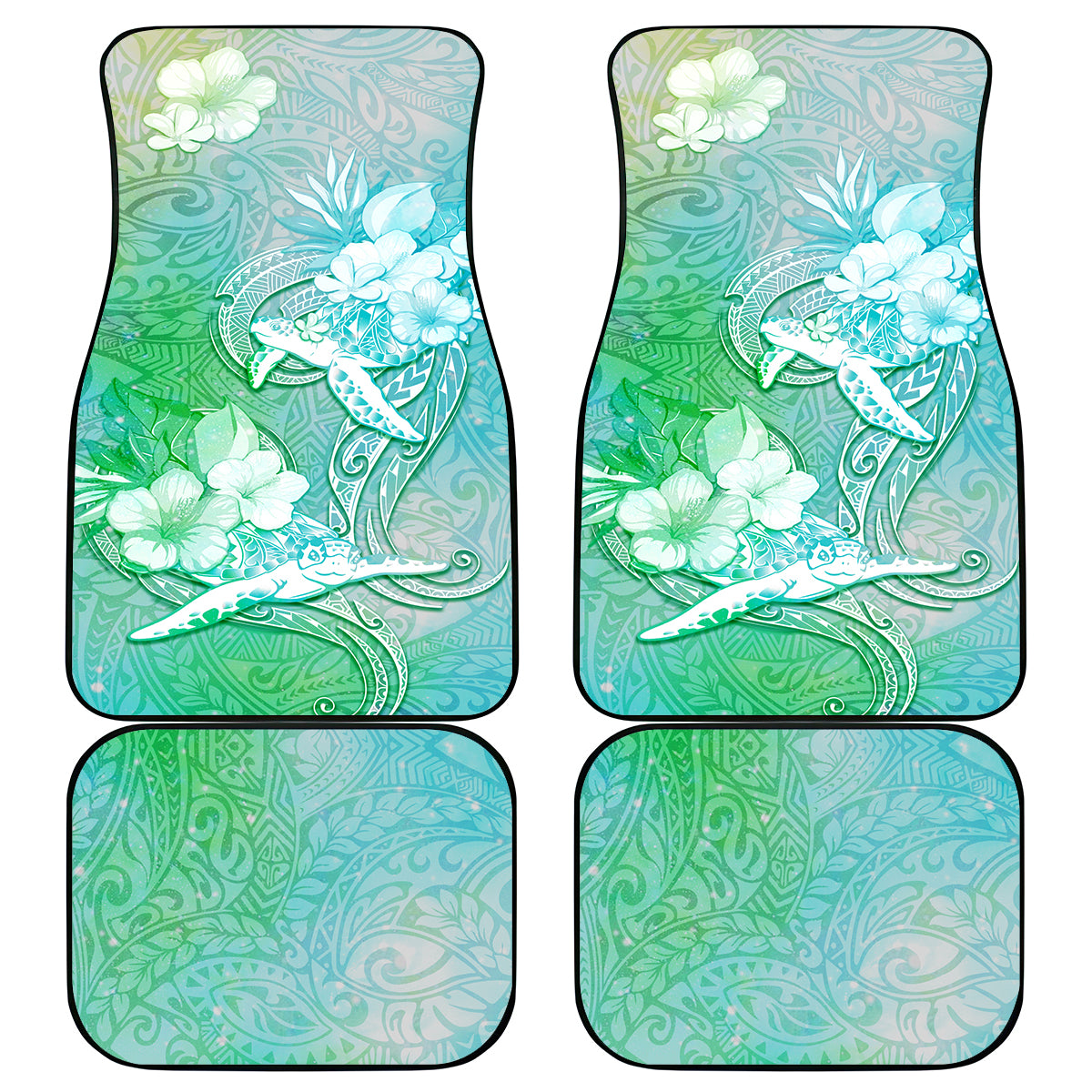 Couple Sea Turtle One Love One Heart Car Mats LT05 Aqua - Polynesian Pride