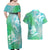 Couple Sea Turtle One Love One Heart Couples Matching Off Shoulder Maxi Dress and Hawaiian Shirt LT05 - Polynesian Pride