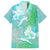 Couple Sea Turtle One Love One Heart Family Matching Short Sleeve Bodycon Dress and Hawaiian Shirt LT05 Dad's Shirt - Short Sleeve Aqua - Polynesian Pride