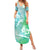 Couple Sea Turtle One Love One Heart Family Matching Summer Maxi Dress and Hawaiian Shirt LT05 Mom's Dress Aqua - Polynesian Pride