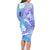 Couple Blue Sea Turtle Heart Love Family Matching Long Sleeve Bodycon Dress and Hawaiian Shirt LT05 - Polynesian Pride