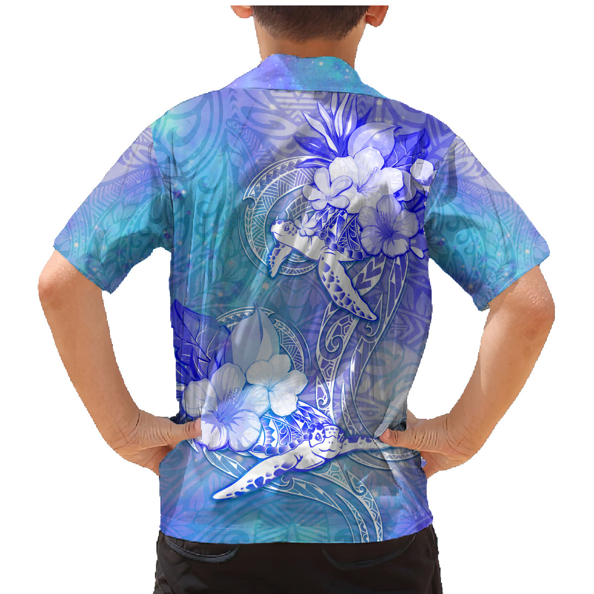 Couple Blue Sea Turtle Heart Love Family Matching Mermaid Dress and Hawaiian Shirt LT05 - Polynesian Pride