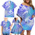 Couple Blue Sea Turtle Heart Love Family Matching Off Shoulder Short Dress and Hawaiian Shirt LT05 - Polynesian Pride