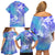 Couple Blue Sea Turtle Heart Love Family Matching Off Shoulder Short Dress and Hawaiian Shirt LT05 - Polynesian Pride