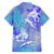 Couple Blue Sea Turtle Heart Love Family Matching Off Shoulder Short Dress and Hawaiian Shirt LT05 - Polynesian Pride