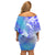 Couple Blue Sea Turtle Heart Love Family Matching Off Shoulder Short Dress and Hawaiian Shirt LT05 - Polynesian Pride