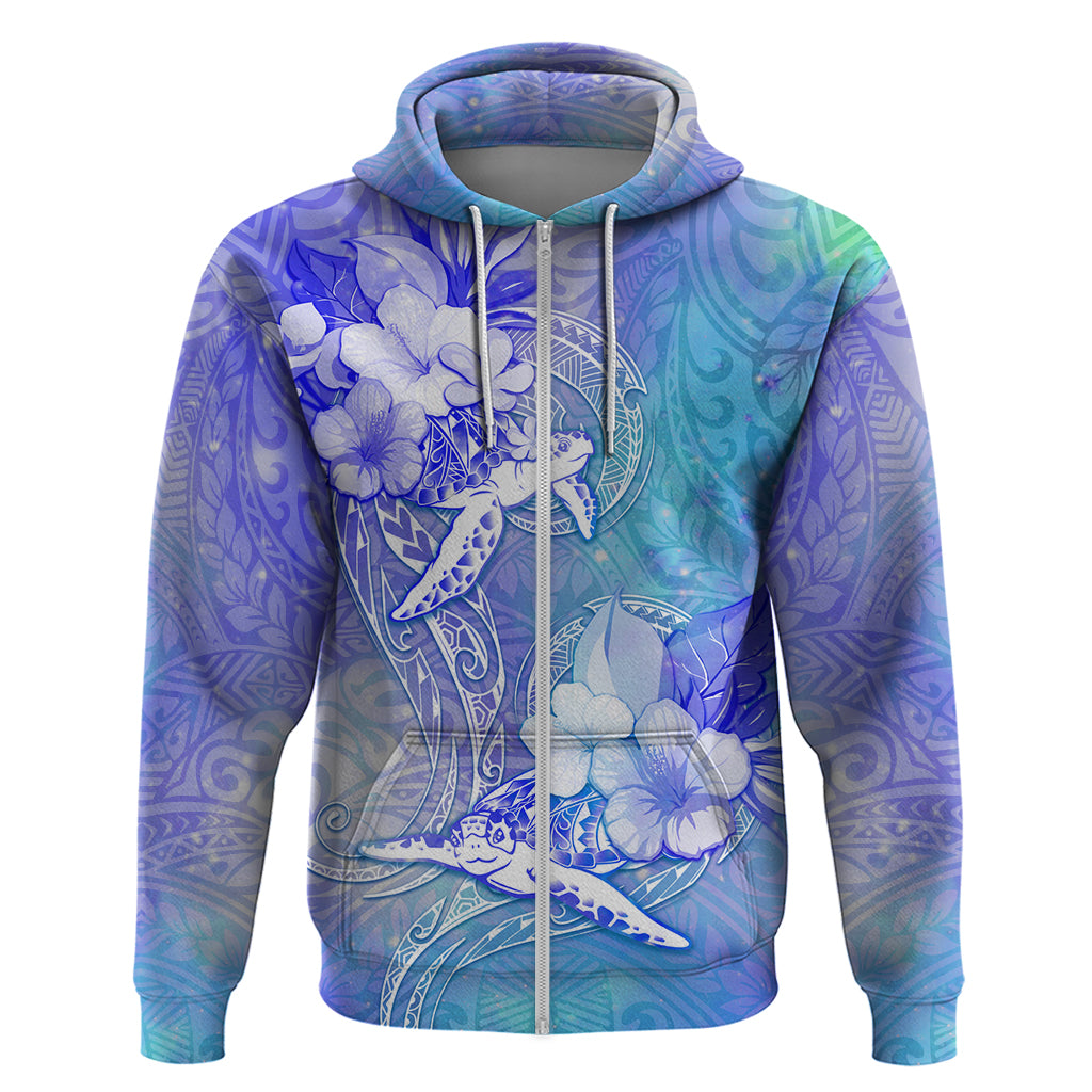 Couple Blue Sea Turtle Heart Love Hoodie LT05 Zip Hoodie Blue - Polynesian Pride