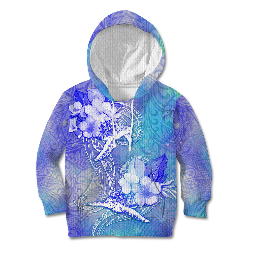 Couple Blue Sea Turtle Heart Love Kid Hoodie LT05 Hoodie Blue - Polynesian Pride