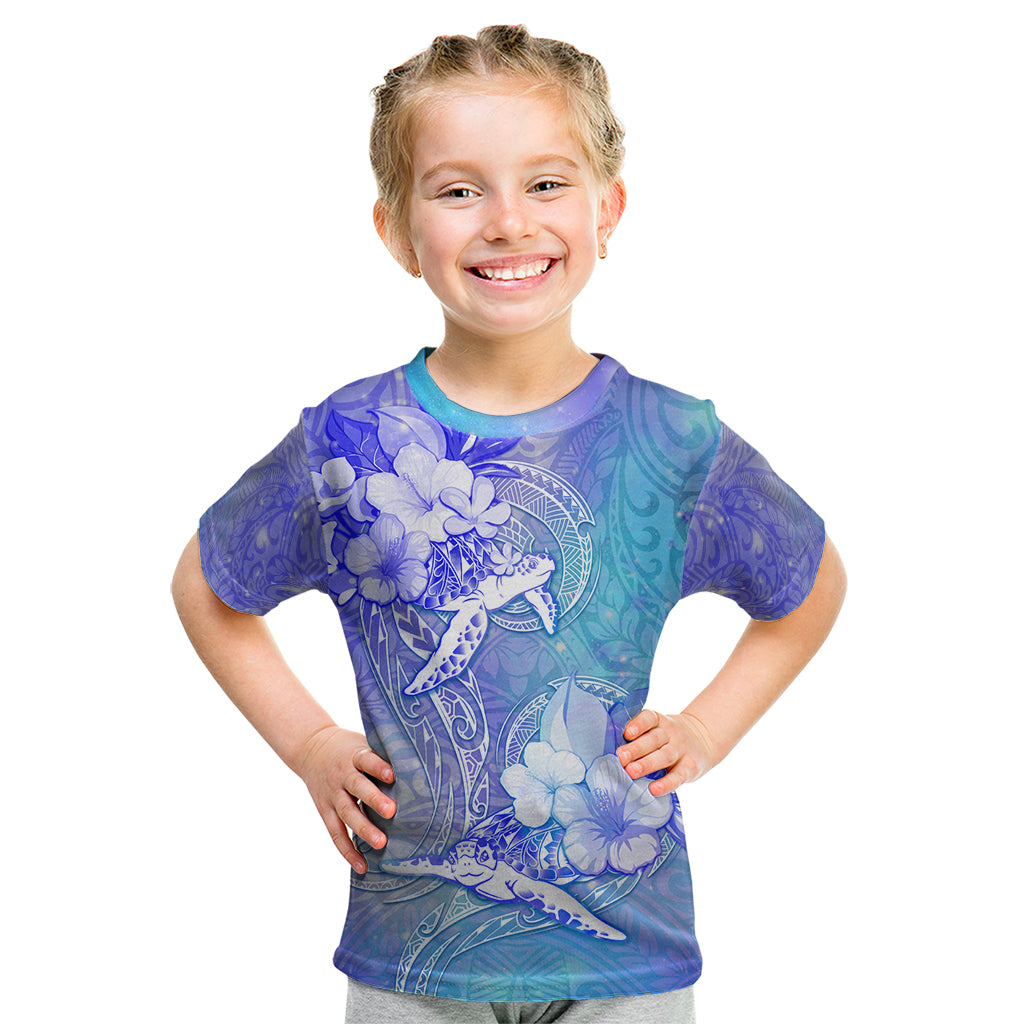 Couple Blue Sea Turtle Heart Love Kid T Shirt LT05 Blue - Polynesian Pride