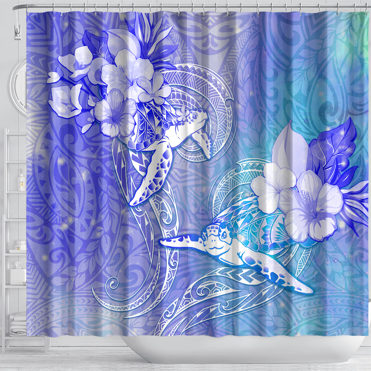 Couple Blue Sea Turtle Heart Love Shower Curtain LT05 - Polynesian Pride