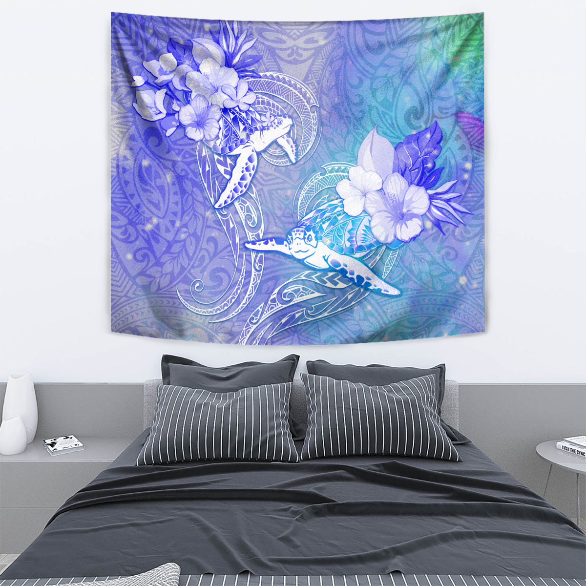 Couple Blue Sea Turtle Heart Love Tapestry LT05 - Polynesian Pride