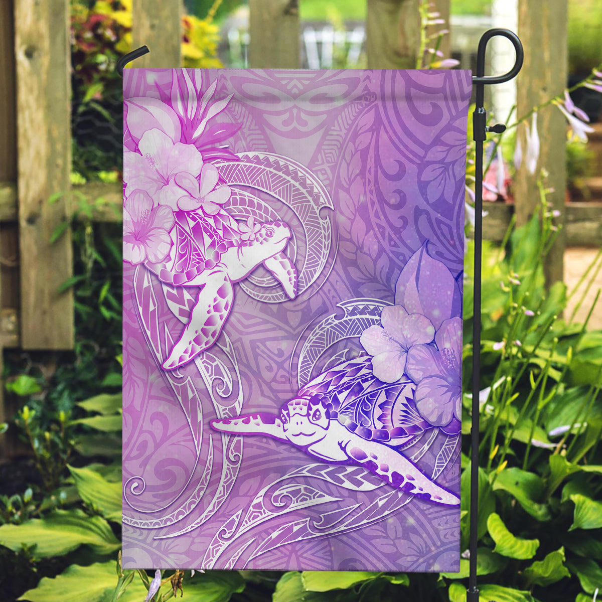 Couple Sea Turtle Love Give Us A Fairytale Garden Flag LT05 Garden Flag Pink - Polynesian Pride