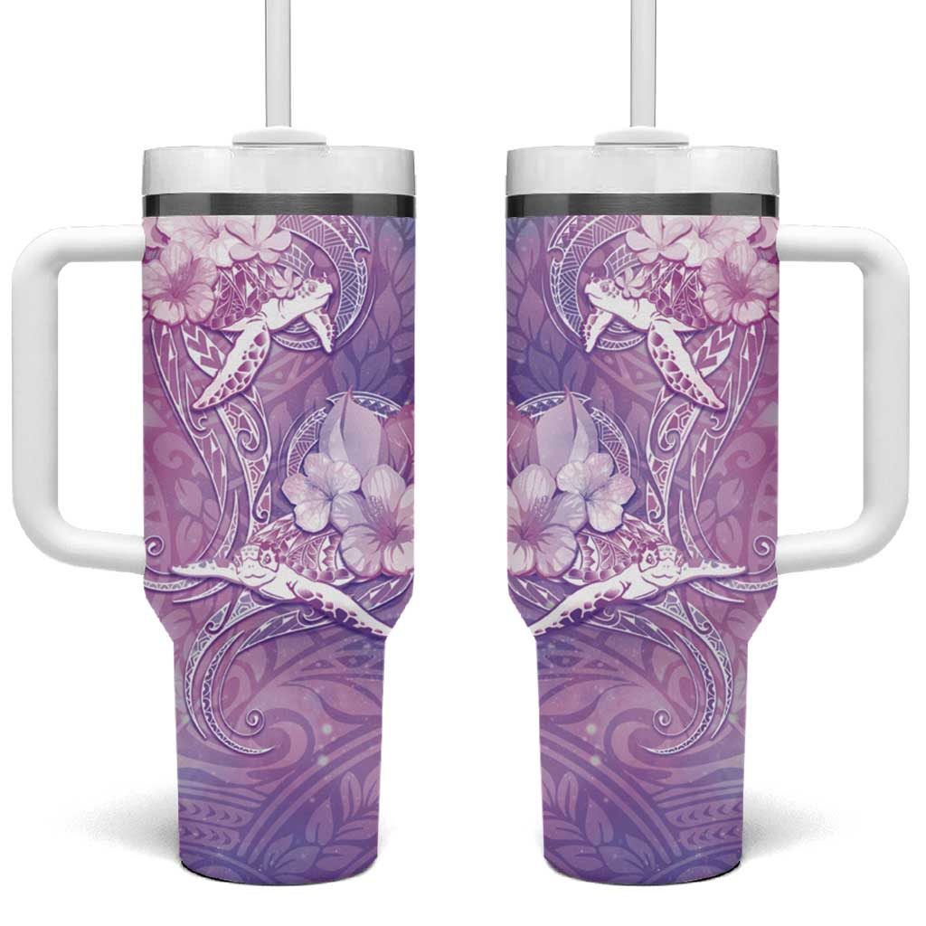 Couple Sea Turtle Love Give Us A Fairytale Tumbler With Handle LT05 One Size: 40 oz Pink - Polynesian Pride